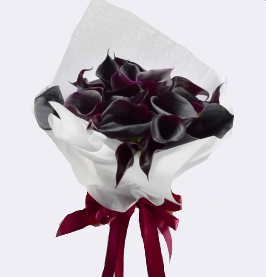 Mystische Eleganz / 21 dunkle Calla-Lilien